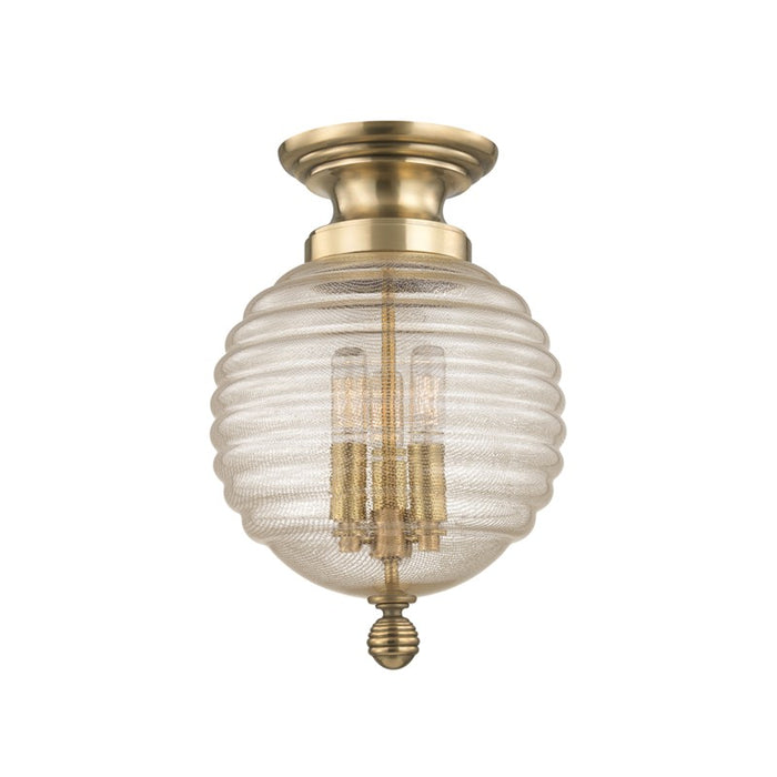 Hudson Valley 3200-AGB Three Light Flush Mount, Aged Brass