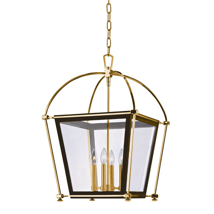 Hudson Valley 3618-AGB Four Light Lantern, Aged Brass
