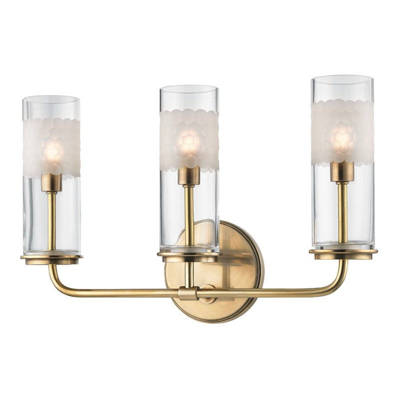 Hudson Valley 3903-AGB LED Wall Sconce, Aged Brass