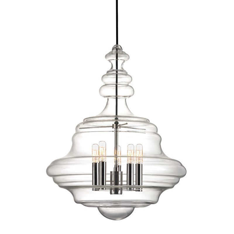 Hudson Valley 4020-PN Five Light Lantern, Polished Nickel