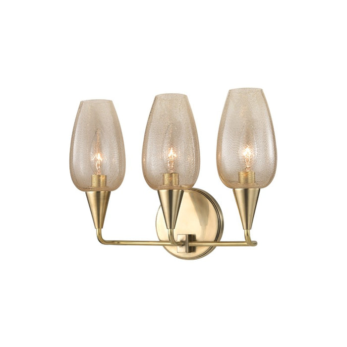 Hudson Valley 4703-AGB Three Light Wall Sconce, Aged Brass