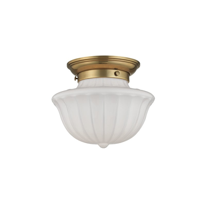Hudson Valley 5009F-AGB One Light Flush Mount, Aged Brass