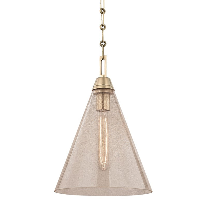 Hudson Valley 6011-AGB One Light Pendant, Aged Brass