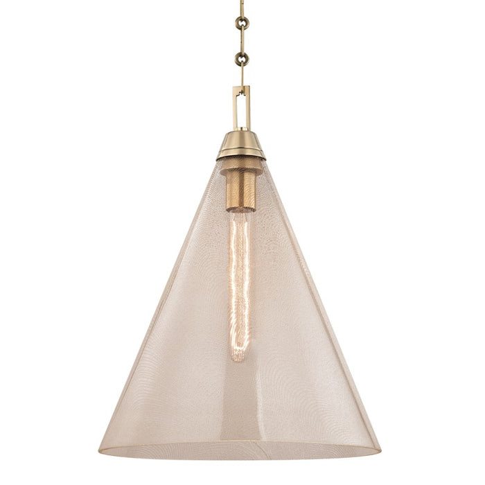 Hudson Valley 6014-AGB One Light Pendant, Aged Brass