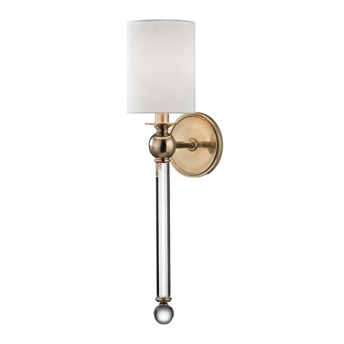 Hudson Valley 6031-AGB One Light Wall Sconce, Aged Brass