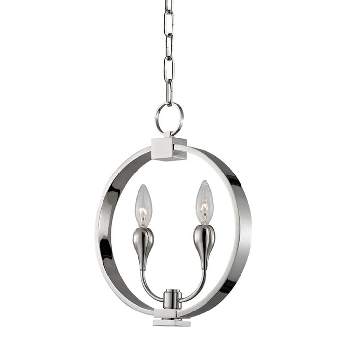 Hudson Valley 6712-PN Two Light Pendant, Polished Nickel