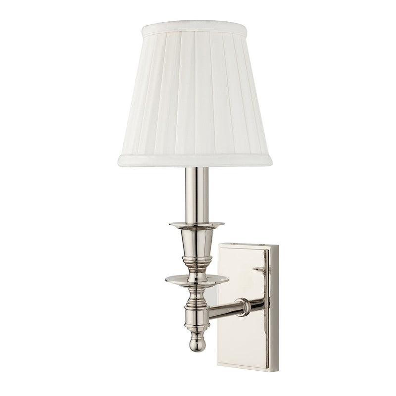 Hudson Valley 6801-PN One Light Wall Sconce, Polished Nickel
