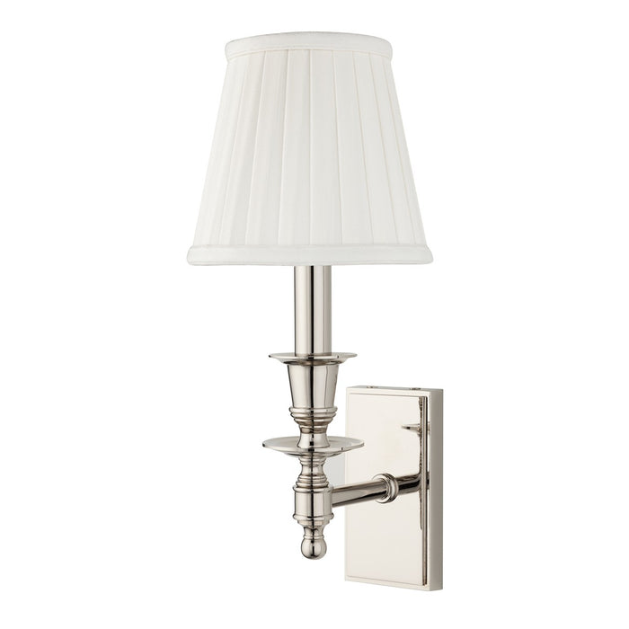 Hudson Valley 6801-PN One Light Wall Sconce, Polished Nickel