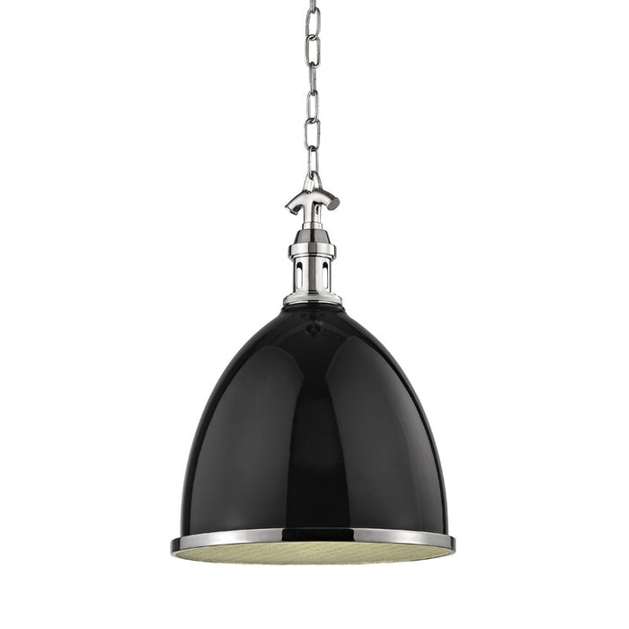 Hudson Valley 7714-BPN One Light Pendant, Black/Polished Nickel