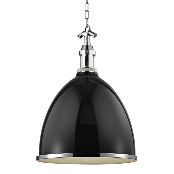 Hudson Valley 7718-BPN One Light Pendant, Black/Polished Nickel