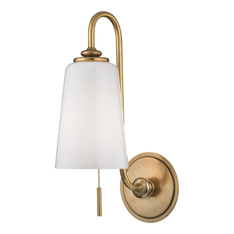 Hudson Valley 9011-AGB One Light Wall Sconce, Aged Brass