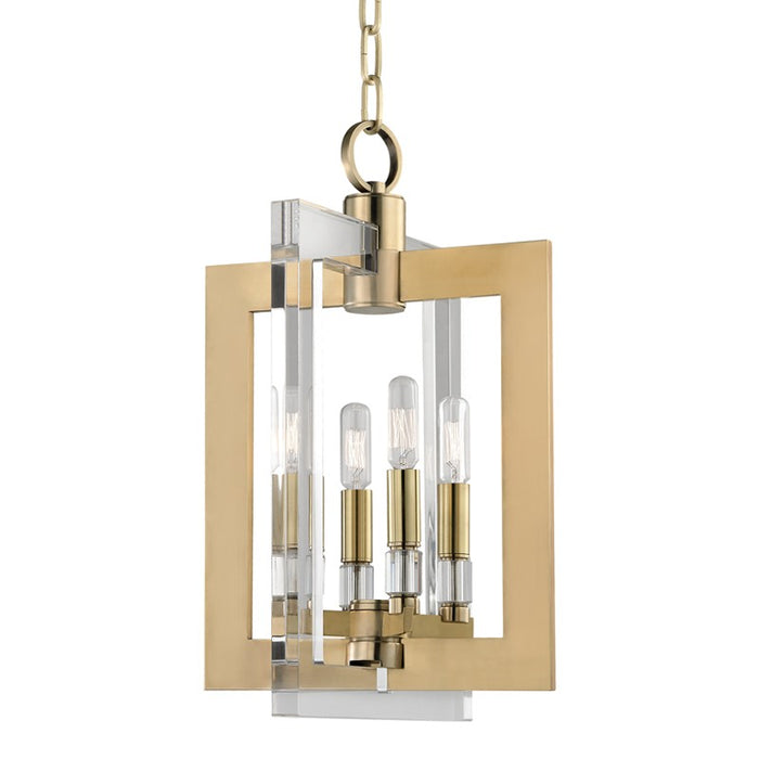 Hudson Valley 9312-AGB Four Light Pendant, Aged Brass