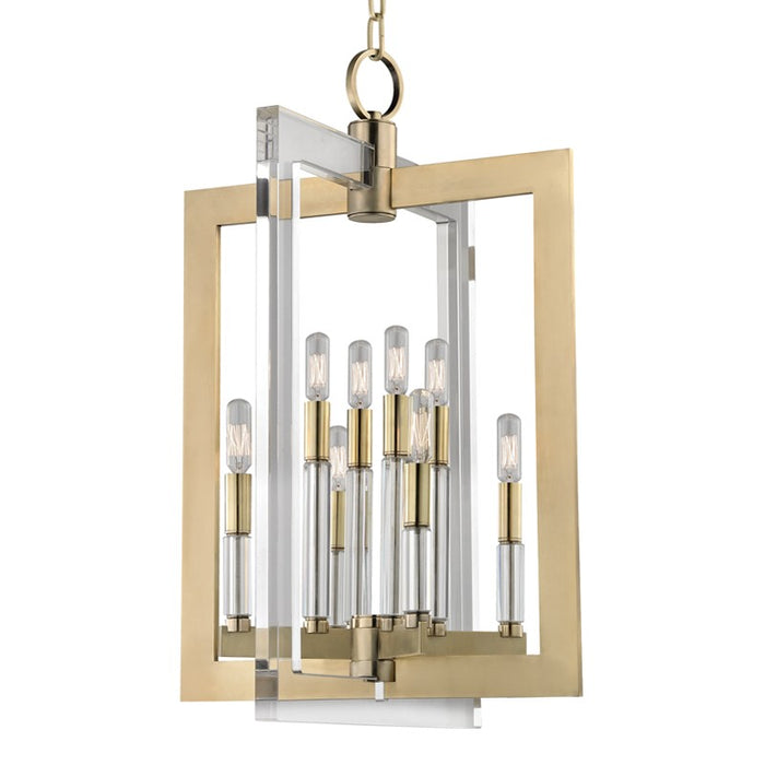 Hudson Valley 9317-AGB Eight Light Pendant, Aged Brass