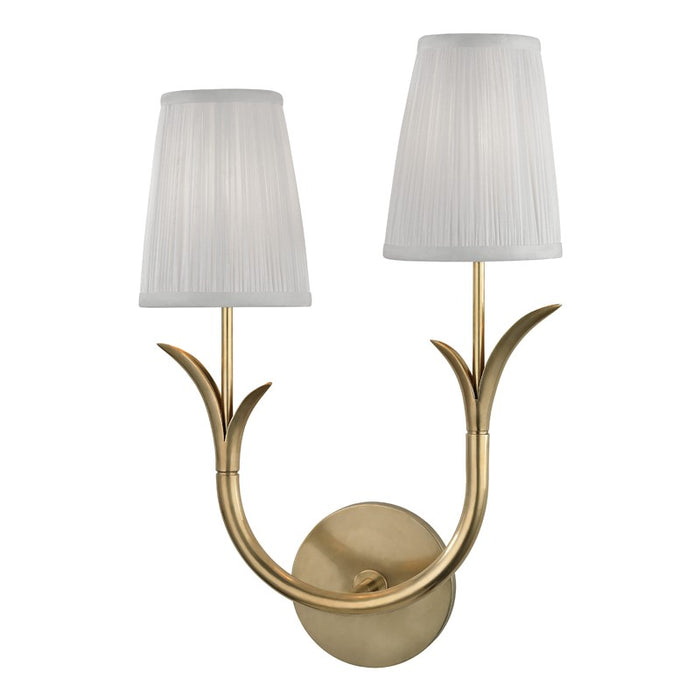 Hudson Valley 9402L-AGB Two Light Wall Sconce, Aged Brass