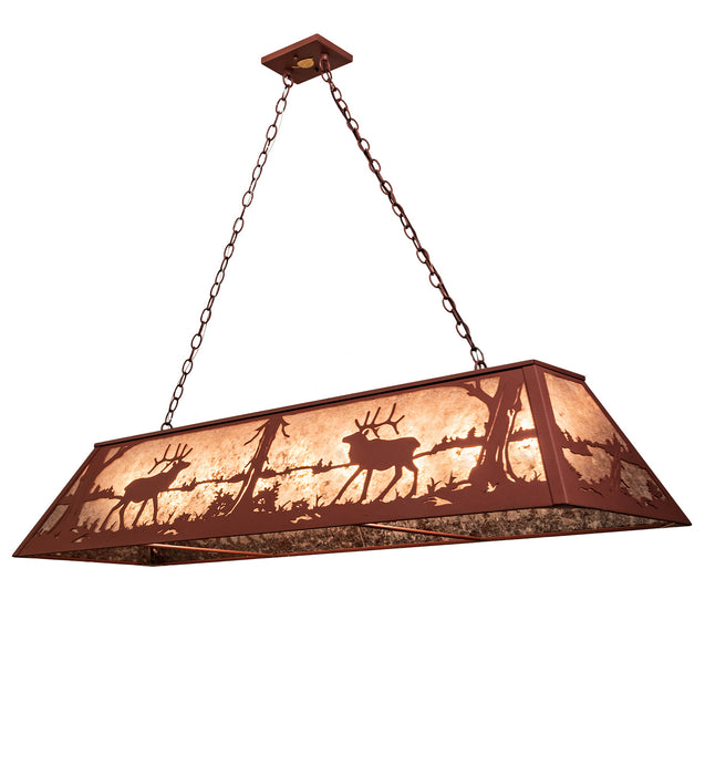 Meyda Tiffany 48429 Nine Light Oblong Pendant, Rust