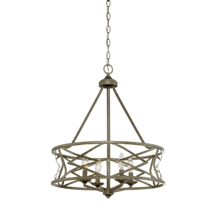 Millennium 2174-AS Four Light Chandelier, Antique Silver
