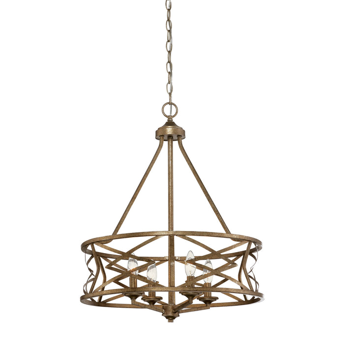 Millennium 2174-VG Four Light Chandelier, Vintage Gold
