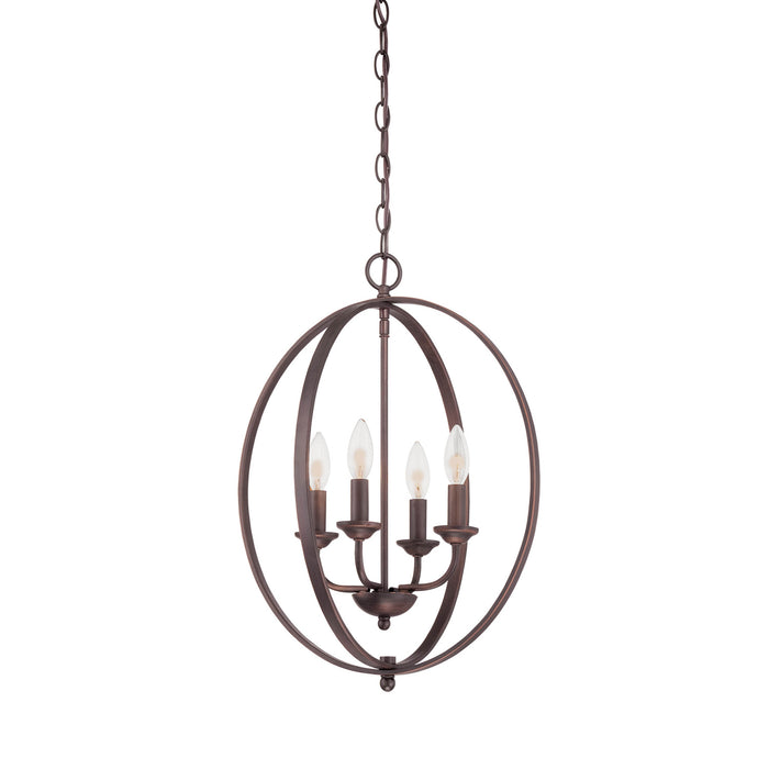 Millennium 3034-RBZ Four Light Pendant, Rubbed Bronze