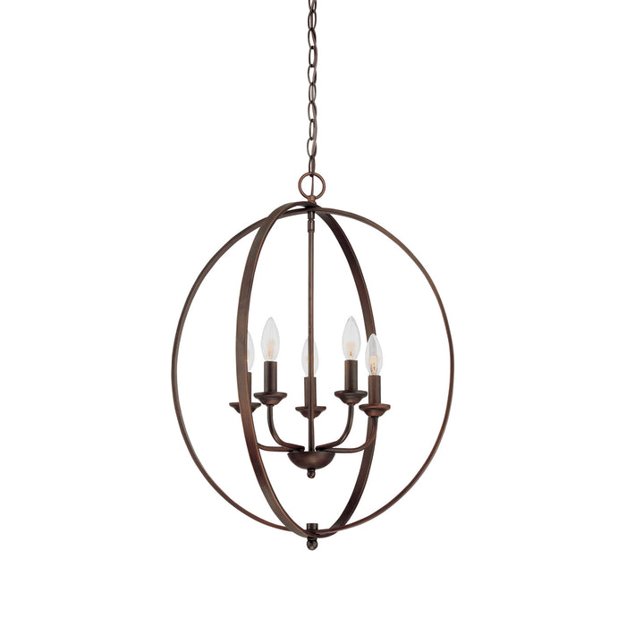 Millennium 3035-RBZ Five Light Pendant, Rubbed Bronze