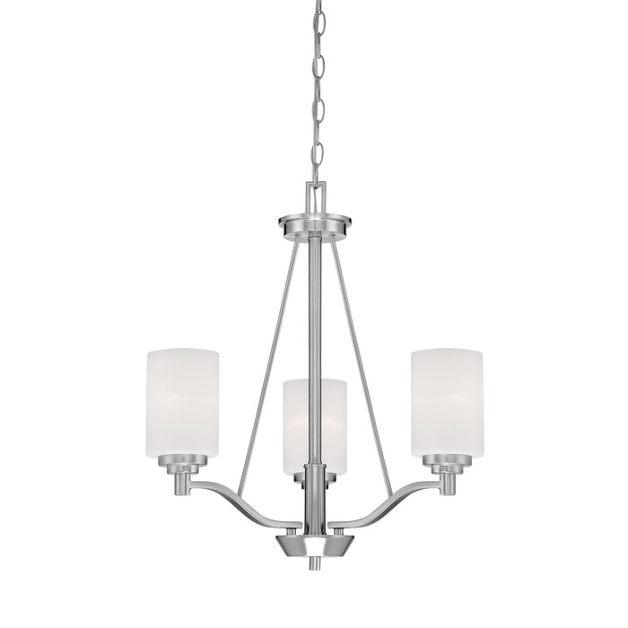 Millennium 3153-SN Three Light Chandelier, Satin Nickel