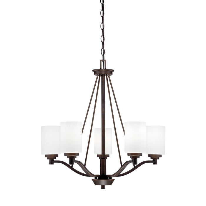 Millennium 3155-RBZ Five Light Chandelier, Rubbed Bronze