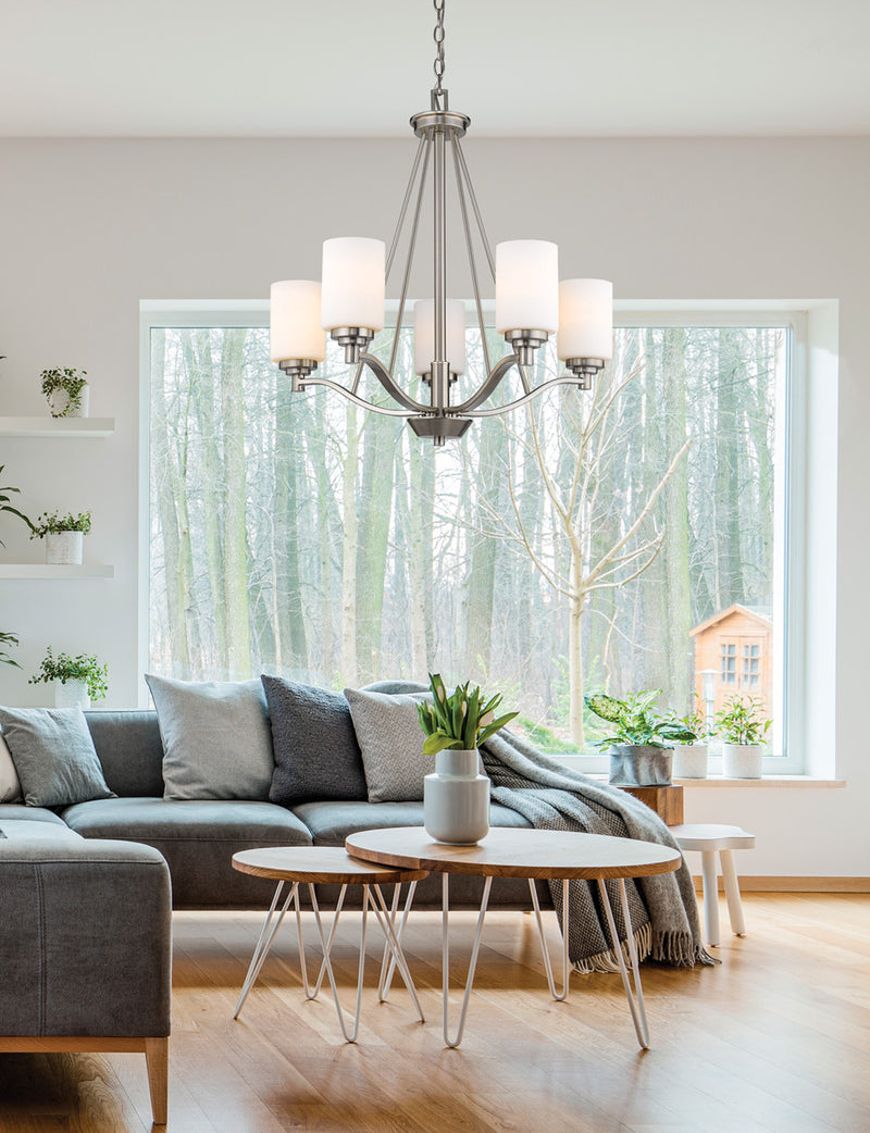 Millennium 3155-SN Five Light Chandelier, Satin Nickel