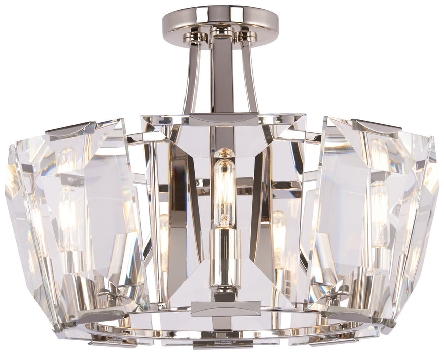 Metropolitan N6987-613 Eight Light Semi Flush Mount, Polished Nickel
