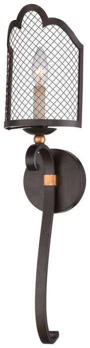 Metropolitan N7100-258B One Light Wall Sconce, French Bronze W/ Gold Highlights