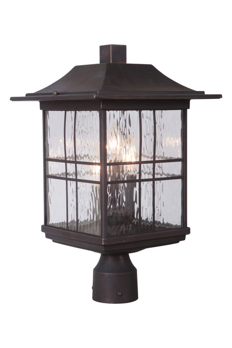 Craftmade Z7825-ABZ Three Light Post Mount, Aged Bronze Brushed