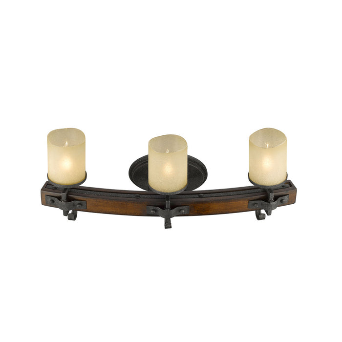 Golden 1821-BA3 BI Three Light Bath Vanity, Black Iron