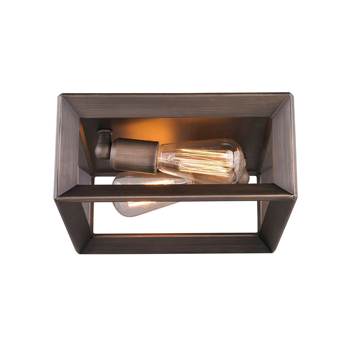 Golden 2073-FM GMT Two Light Flush Mount, Gunmetal Bronze