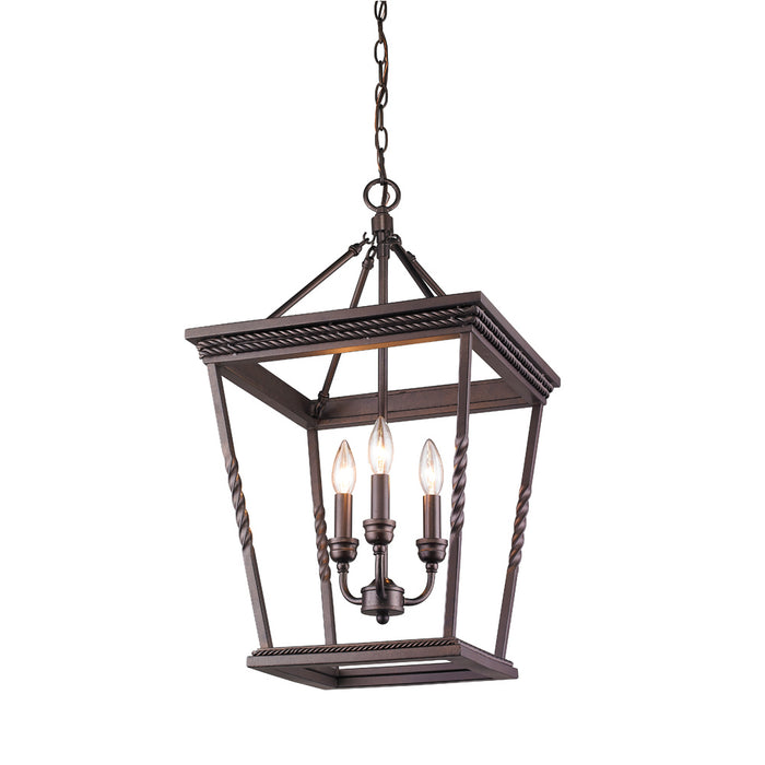 Golden 4214-3P EB Three Light Pendant, Etruscan Bronze