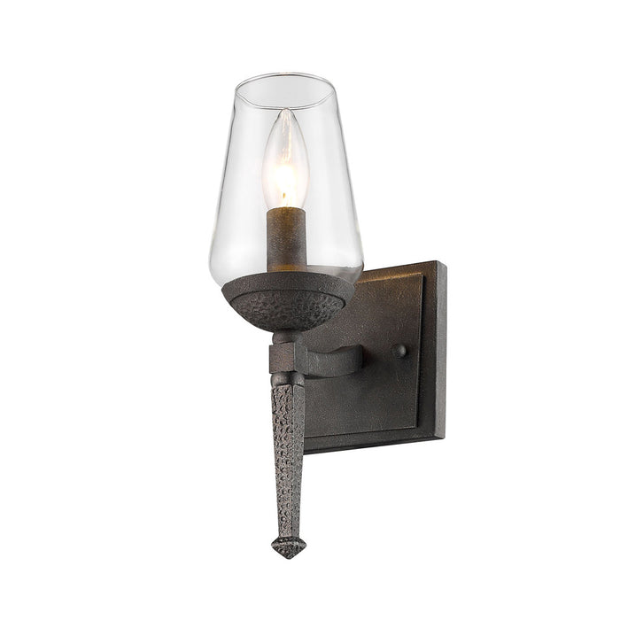 Golden 1208-1W DNI One Light Wall Sconce, Dark Natural Iron