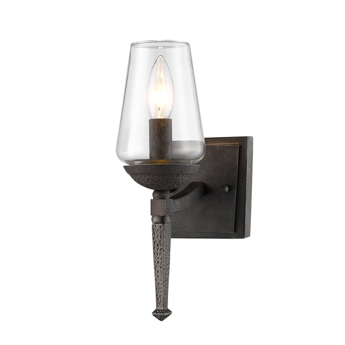 Golden 1208-1W DNI One Light Wall Sconce, Dark Natural Iron