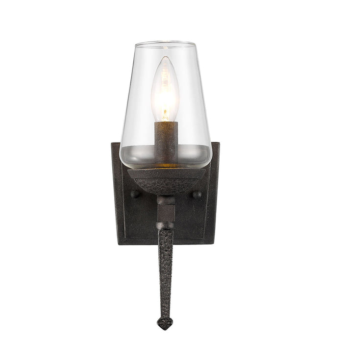 Golden 1208-1W DNI One Light Wall Sconce, Dark Natural Iron