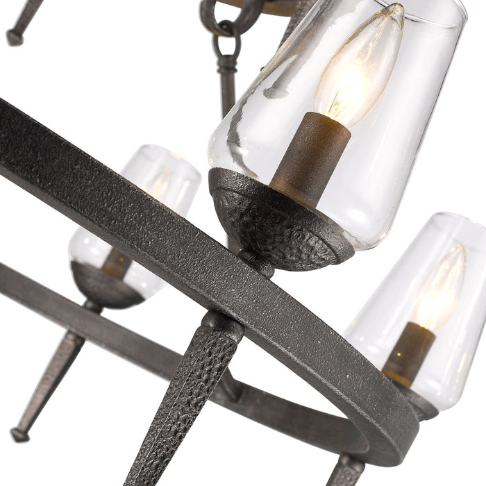 Golden 1208-9 DNI Nine Light Chandelier, Dark Natural Iron