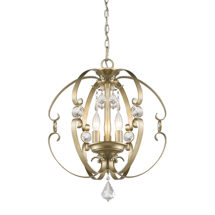 Golden 1323-3P WG Three Light Pendant, White Gold