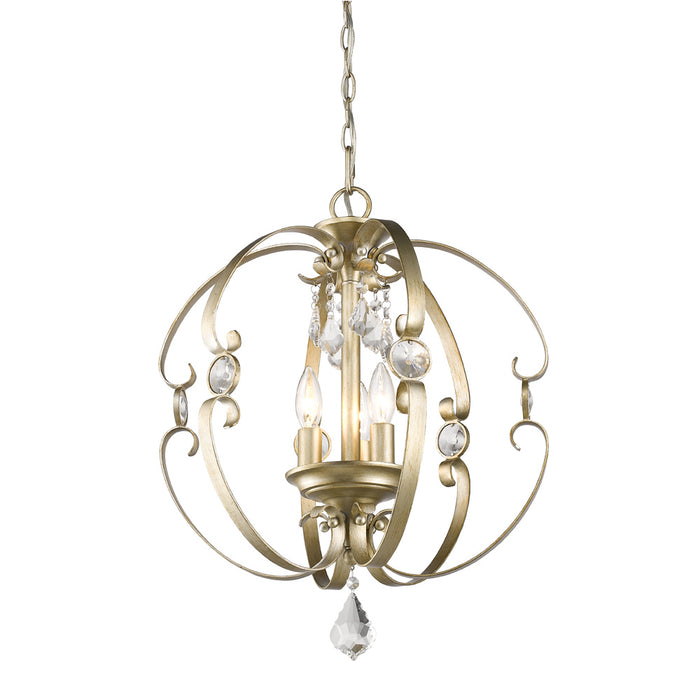 Golden 1323-3P WG Three Light Pendant, White Gold