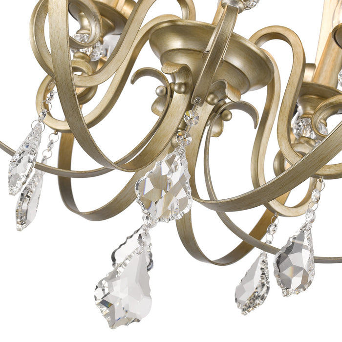 Golden 1323-6 WG Six Light Chandelier, White Gold