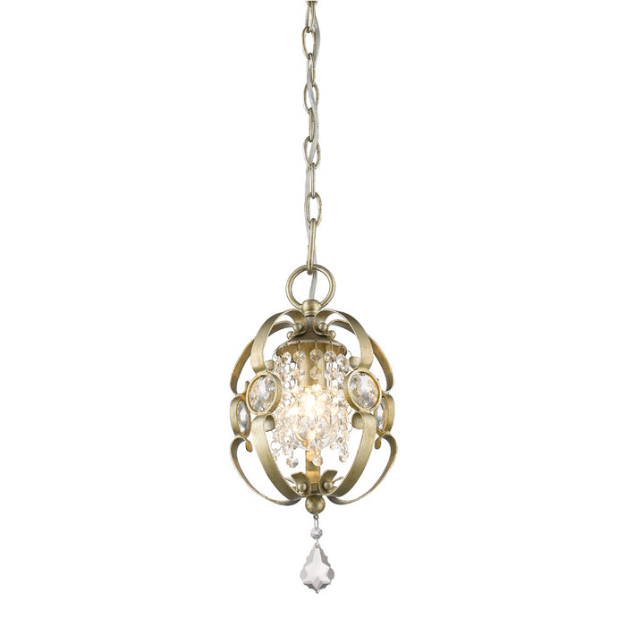 Golden 1323-M1L WG One Light Mini Pendant, White Gold