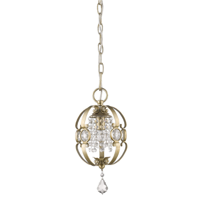 Golden 1323-M1L WG One Light Mini Pendant, White Gold