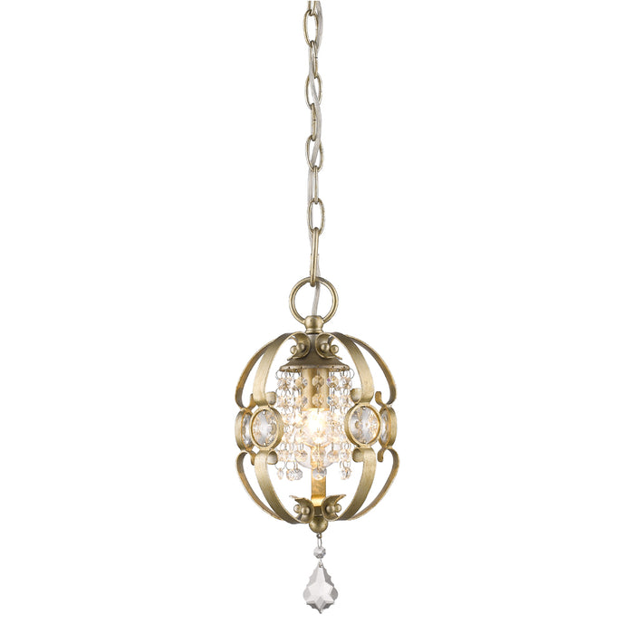 Golden 1323-M1L WG One Light Mini Pendant, White Gold