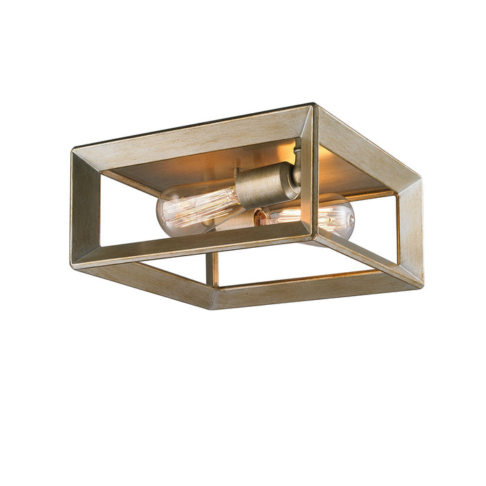 Golden 2073-FM WG Two Light Flush Mount, White Gold