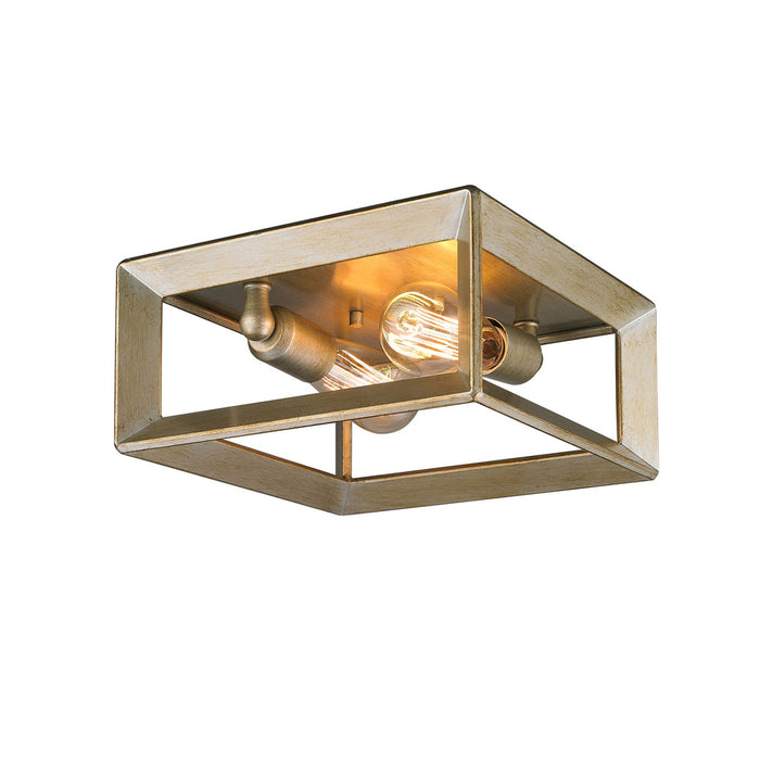 Golden 2073-FM WG Two Light Flush Mount, White Gold