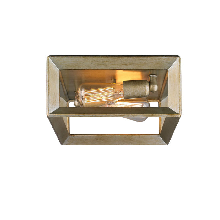 Golden 2073-FM WG Two Light Flush Mount, White Gold