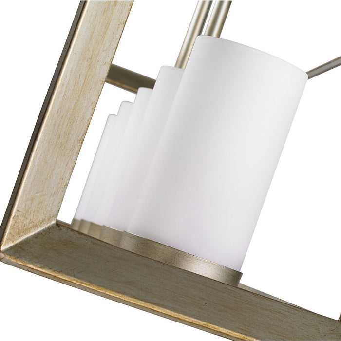 Golden 2073-LP WG Five Light Linear Pendant, White Gold