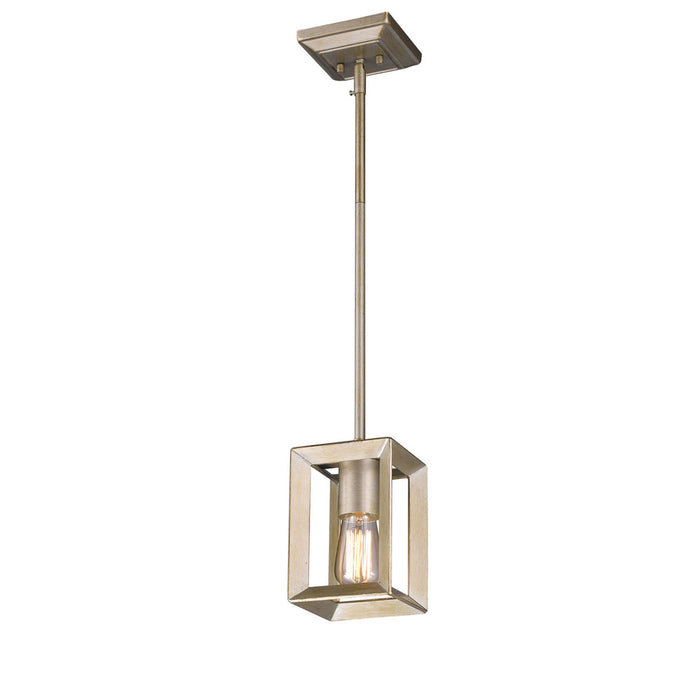 Golden 2073-M1L WG One Light Mini Pendant, White Gold