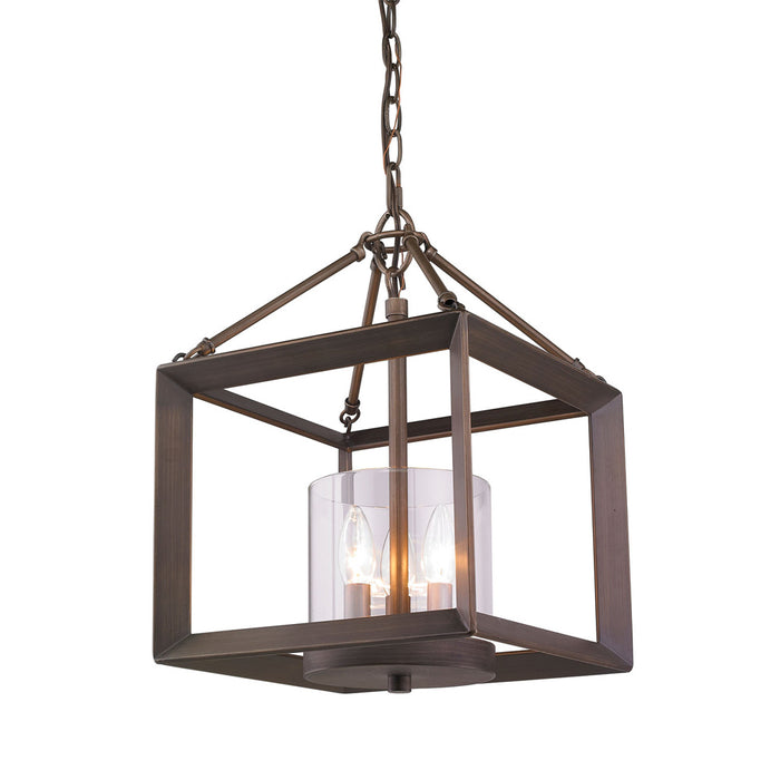 Golden 2073-SF GMT Three Light Semi-Flush Mount, Gunmetal Bronze