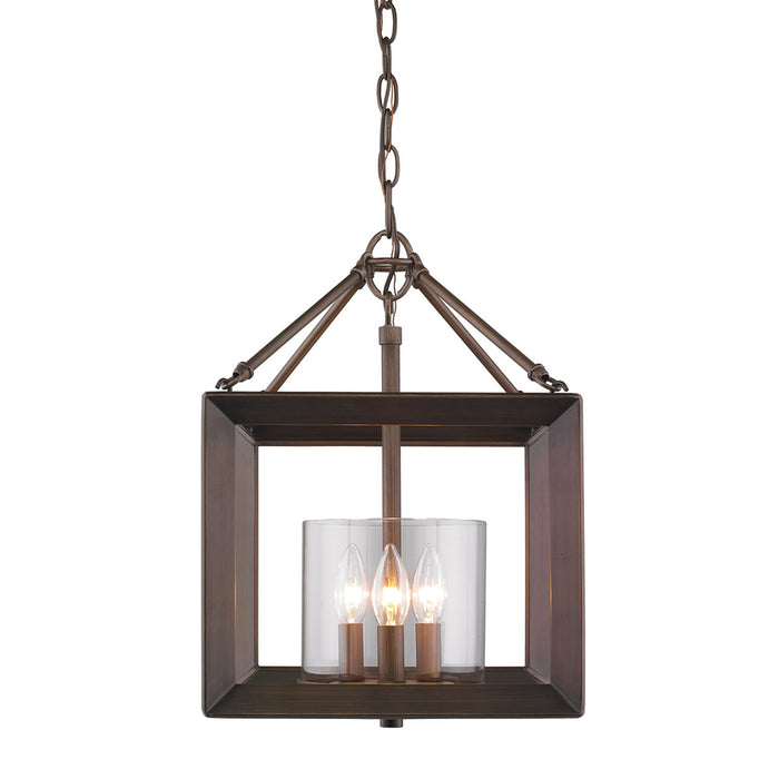 Golden 2073-SF GMT Three Light Semi-Flush Mount, Gunmetal Bronze