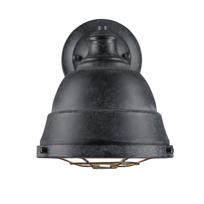 Golden 7312-1W BP One Light Wall Sconce, Black Patina